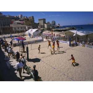 Women Playing Beach Volleyball, Plage des Catalans, Marseille, France 