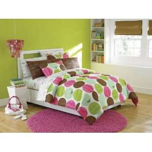 Roxy Pink Brown Aqua Dots Teen Girls Comforter Set 200tc Sheets 