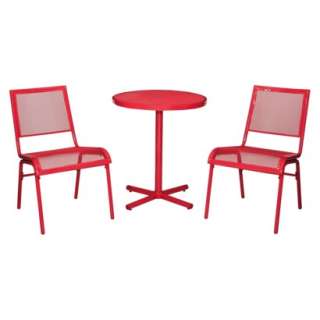   Piece Mesh Patio Bistro Furniture Set   Red.Opens in a new window