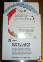 Ductulator Duct Sizing Calculator Slide Chart Graph  