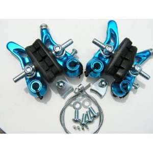 Cantilever bicycle brake set (front & rear)   BLUE ANODIZED  