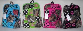 Quilted PEACE SIGN & Camouflage Patch Backpack Purse  