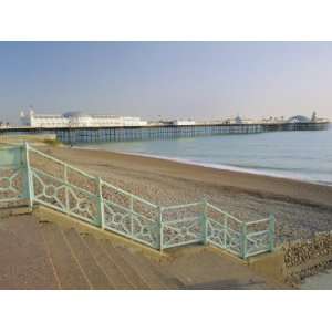  Beach and Palace Pier, Brighton, East Sussex, England, UK 