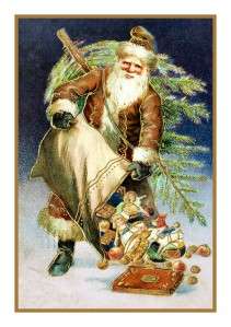 Victorian Christmas Santa Claus #9 Counted Cross Stitch Chart  
