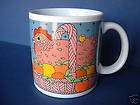 Taylor Ng Chicken in a Basket Coffee Mug Cup 1981 Multi