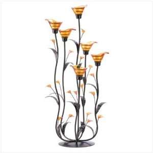 5pcs AMBER CALLA LILLY CANDLEHOLDER/ CANDLE WEDDING CENTERPIECES 24 1 