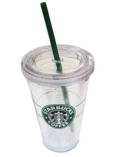 NEW STARBUCKS CLEAR COLD CUP DRINK TUMBLER 16 oz  