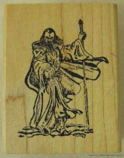 FUNNY BUSINESS RUBBER STAMP MAN WIZARD WITH STAFF 1981  