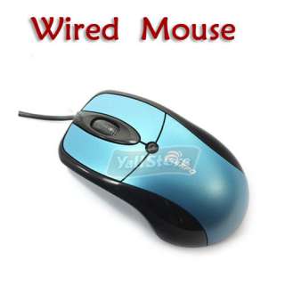 PC Computer USB Wired Optical Desktop Mouse Blue C100  