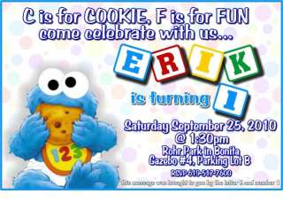 Sesame Street, Elmo, Cookie Monster Invitations & Favor  