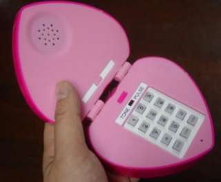 Bling Heart Shaped Corded Telephone Phone Funny Home  
