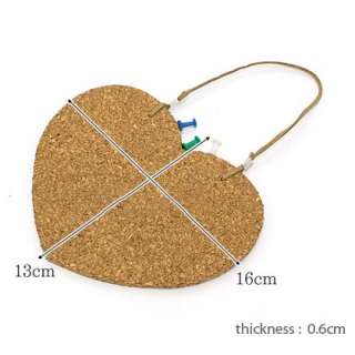 Heart shaped Cork MEMO holder MESSAGE board for home office 6.3X5 