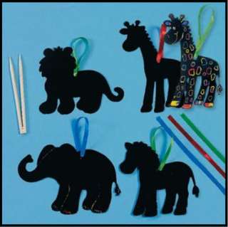 EIGHT Scratch Art Zoo Animal Craft Kits 4 Kids ABCraft  