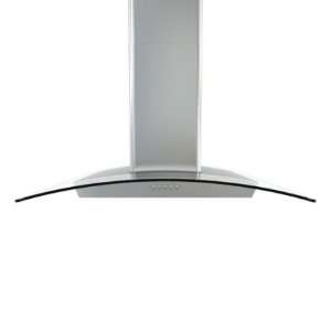   36 Wide Chimney Island Mount Range Hood with Curved Glass Canopy