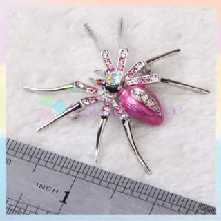 Luxurious Spider Black Widow Crystal Animal Brooch Pin  