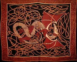 Celtic Dragon Tapestry Coverlet Throw Spread Many Uses  