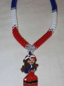 DOMINICAN REPUBLIC GIRL CHARMS PENDANTS NECKLACES FLAG  
