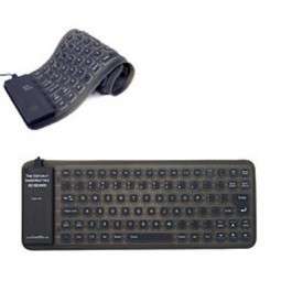 Silicone Flexible MINI PC MAC Keyboard USB Black 25  