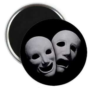  COMEDY TRAGEDY Ghostly Drama Masks Black Funny 2.25 inch 