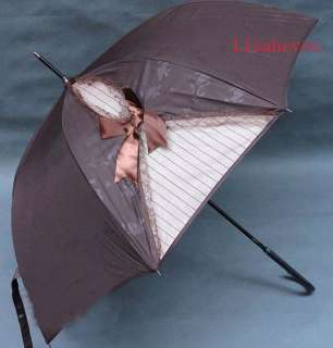 Classic Bow umbrella woman Princess Parasol Long handled Rain or shine 