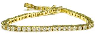 Vintage 14k yellow Gold 4 carat Diamond Tennis Bracelet  