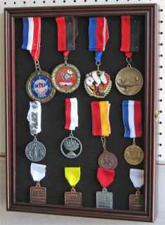 Medal/Ribbon Display Case Shadow Box Wall Cabinet, with glass door 
