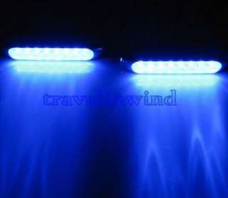 Blue 8 LED Audi A4 A8 A6 Style DRL Driving Lights Lamps  