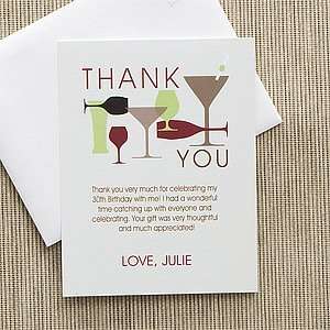  Personalized Birthday Thank You Cards   Raise Your Glass 