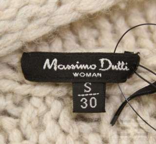 Massimo Dutti Beige Cable Knit Cardigan Sweater Size Small 30 NEW 