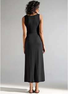 EILEEN FISHER $198 Viscose Jersey Maxi Dress BLACK XS S M L XL  