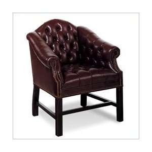  Dark Oak Distinction Leather Tufted Leather Side Chair 