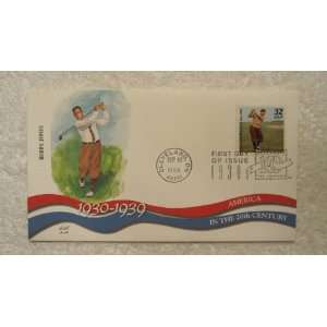 Bobby Jones First Day of Issue 1930s Stamp Cover Celebrate the Century 