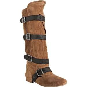  Jeffrey Campbell brown suede Wood buckle detail slouched 