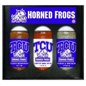  Christian Horned Frogs NCAA Boxed Set of 3 (Cajun Seas,Stk/Rib Rub 
