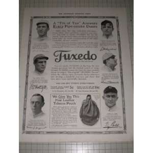 1915 Tuxedo Tobacco Baseball Ad Ty Cobb, Christy Mathewson, Grover 