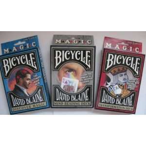 David Blaine 3 DECK SET Magic Trick in Bicycle Playing Cards  