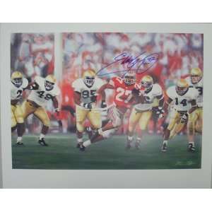 Eddie George signed Ohio State Buckeyes 16x20 Lithograph   Autographed 