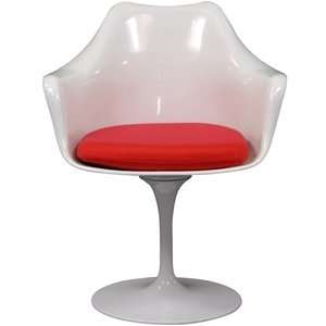  Eero Saarinen Style Tulip Arm Chair with Red Cushion: Home 