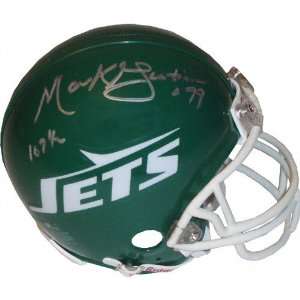 Mark Gastineau New York Jets Autographed Mini Helmet with Career Sack 