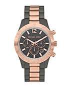 Michael Kors Oversized Dylan Silicone Chronograph Watch, Black 