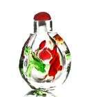 HAND CARVED COLOUR PEKING GLASS SNUFF BOTTLE FISH 2102#