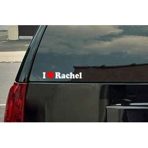  I Love Rachel Vinyl Decal   White with a red heart 