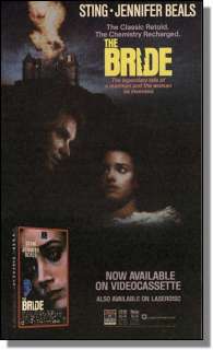1986 Sting & Jennifer Beals The Bride Movie Promo Ad  