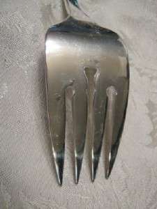   CHIPPENDALE PATTERN SILVERPLATE MEAT FORK & LARGE SERVING SPOON  