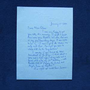 LETTER SIGNED by CHRISTOPHER FRY to LILLI PALMER  