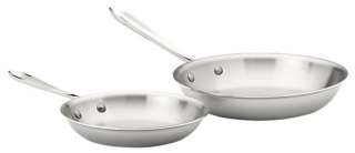 New. $225 All Clad Stainless Steel 10 & 12 inch Fry Pan Set  