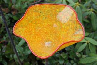   Hand Blown Glass Flower Garden Art Sculpture Outdoor Ornament  