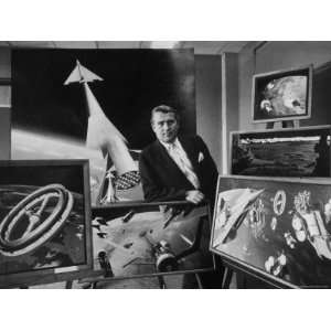  Missile Expert Wernher Von Braun Standing with Some 