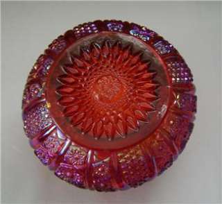 Indiana Heirloom Carnival Glass 6 Bowl Red/Sunset  
