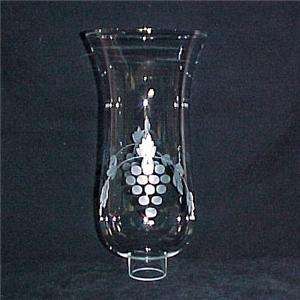 Clear Cut Glass Hurricane Lamp Shade 1 5/8 X 10 Grapes for Candle 